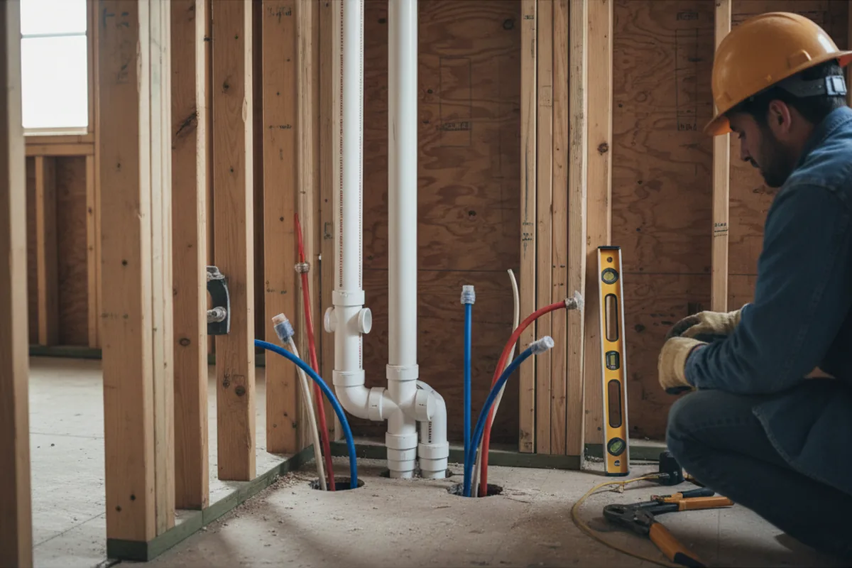 Drain and supply rough-in during Toilet Repair and Installation in New Kent