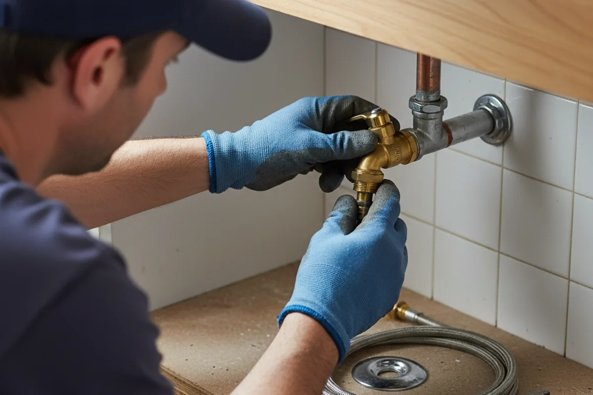 Shutoff valve and fitting work during Faucet and Fixture Repair in New Kent